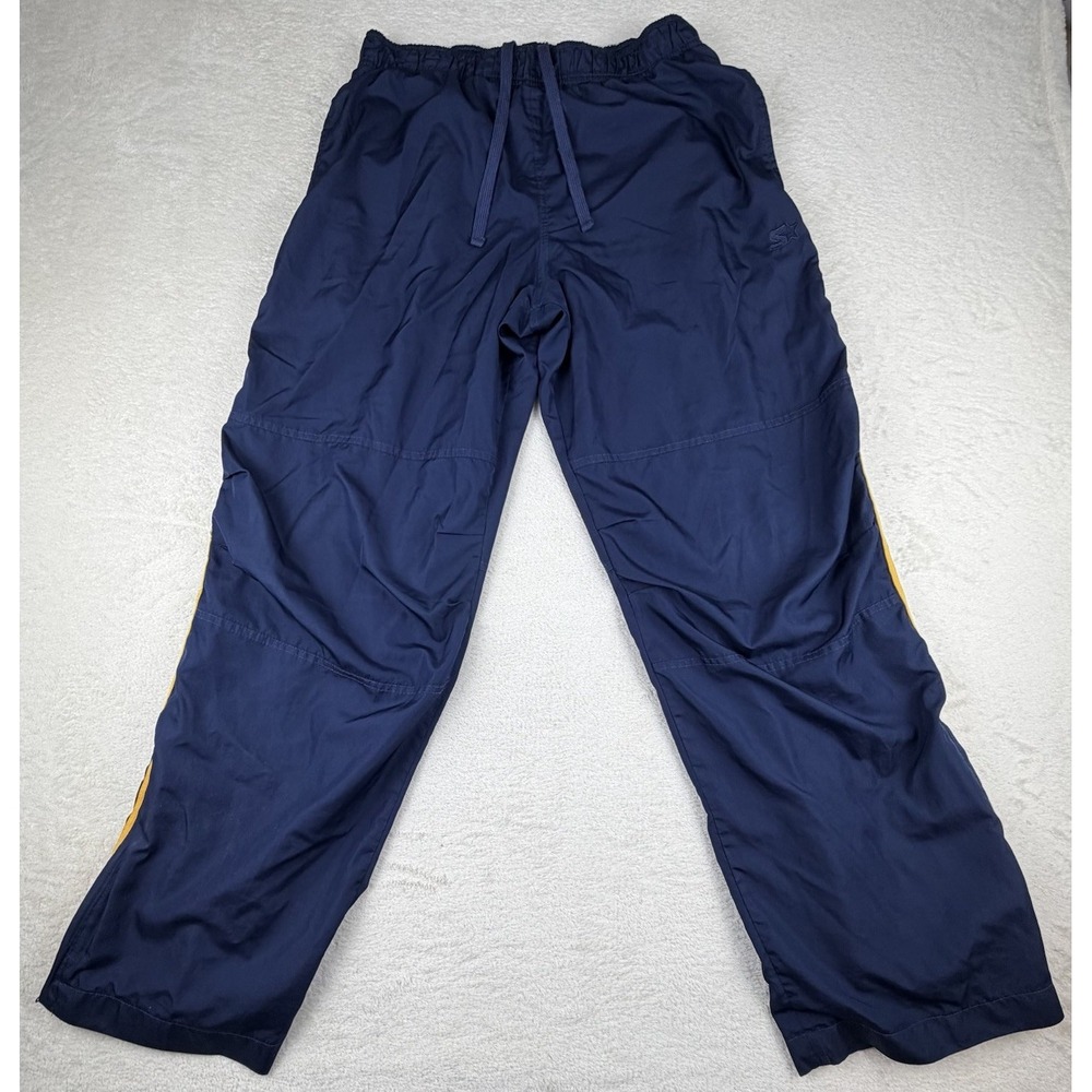 Vintage‎ Starter Pants Medium Blue Yellow Athletic Warm Up Pant Drawstring Mens